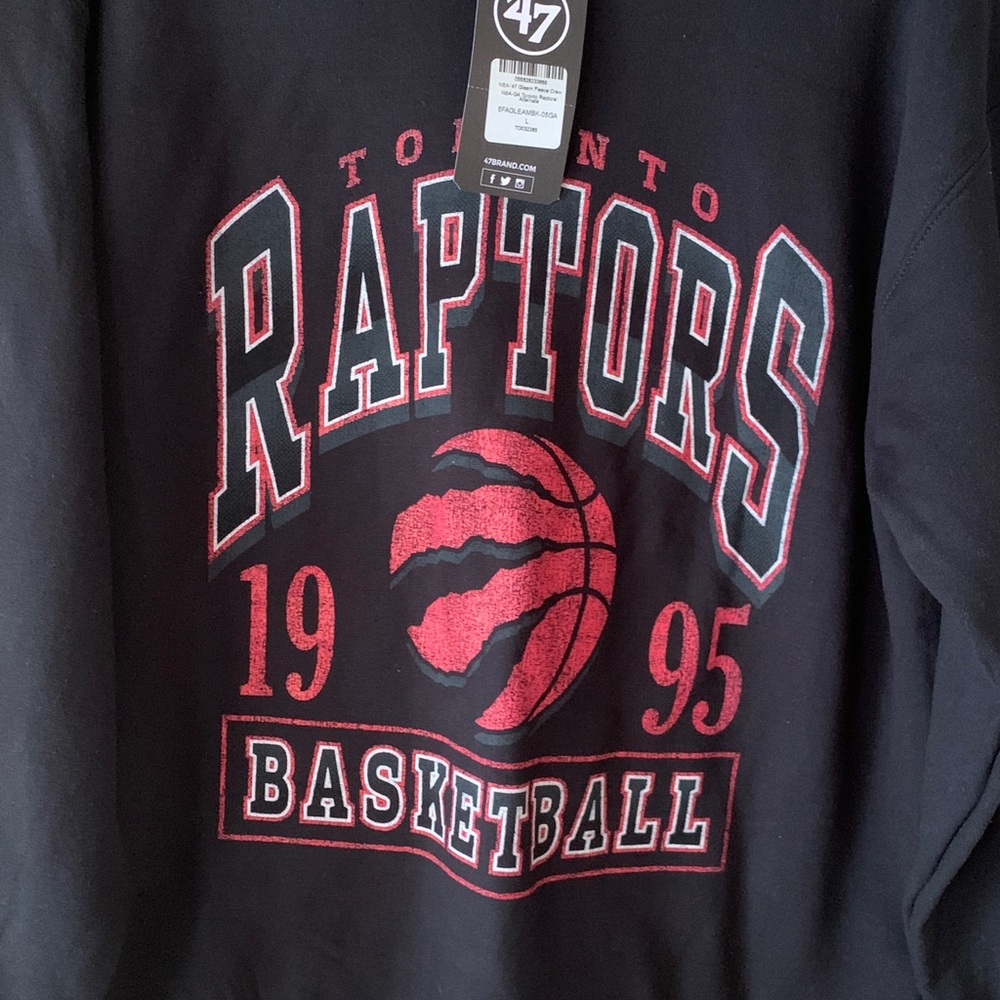 Toronto Raptors Black and Red Crewneck Sweater NWT size large unisex - Picture 2 of 5